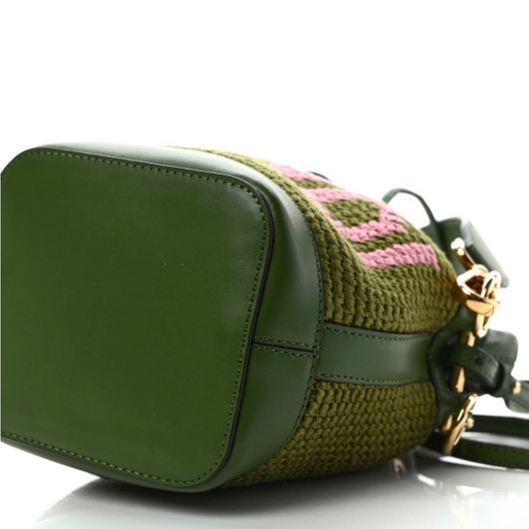 Authentic Fendi Green & Pink Mini Mon Tresor Bucket Bag! - Picture 7 of 9